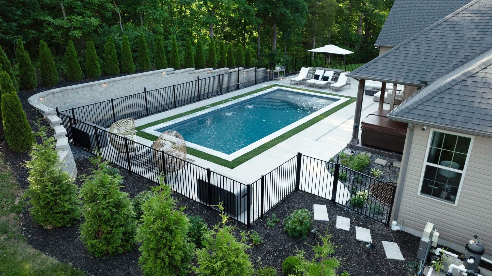 Illustrated custom swimming pool consultation and project planning panel